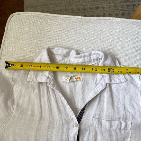 C&C California 100% Linen Off White Long Button Down Shirt Small - Picture 11 of 14